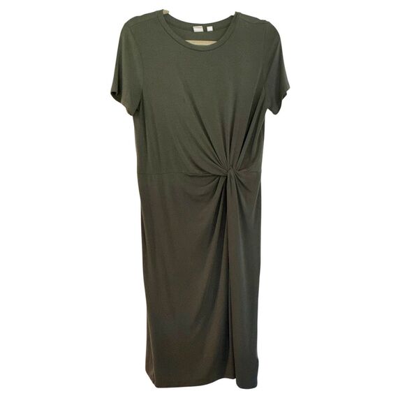 Gap twist front green tencel dress size M - Picture 2 of 10